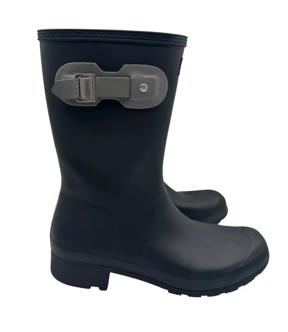 Hunter Original Tour Short Boot Womens Size 8 Black Packable Mid-Calf Rain Boots